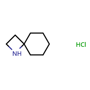 Chemical structure of 1-azaspiro[3.5]nonane hydrochloride , CAS 1354949-35-1, AChemBlock Q56466