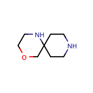 Chemical structure of 4-oxa-1,9-diazaspiro[5.5]undecane , CAS 151742-17-5, AChemBlock Q56479