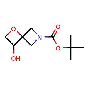 Chemical structure of tert-butyl 3-hydroxy-1-oxa-6-azaspiro[3.3]heptane-6-carboxylate , CAS 1349199-63-8, AChemBlock Q56513