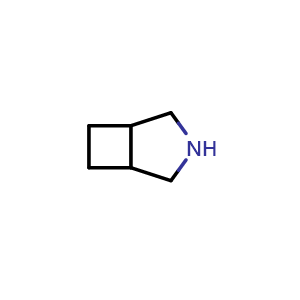 Chemical structure of 3-azabicyclo[3.2.0]heptane , CAS 278-08-0, AChemBlock Q56567