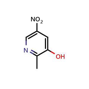Chemical structure of 2-methyl-5-nitropyridin-3-ol , CAS 36625-58-8, AChemBlock Q56568