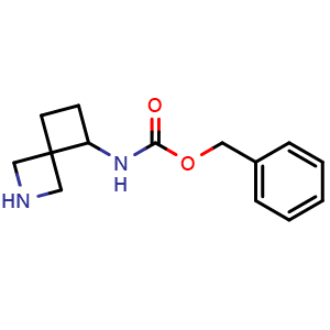 Chemical structure of benzyl (2-azaspiro[3.3]heptan-5-yl)carbamate , CAS 1352546-84-9, AChemBlock Q56601