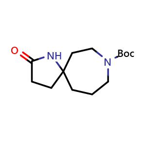 Chemical structure of tert-butyl 2-oxo-1,8-diazaspiro[4.6]undecane-8-carboxylate , CAS 1251022-71-5, AChemBlock Q56632