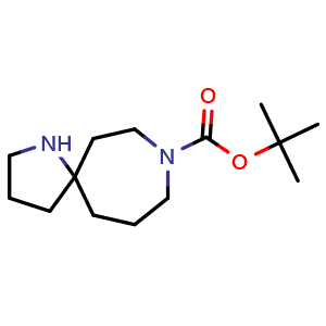 Chemical structure of tert-butyl 1,8-diazaspiro[4.6]undecane-8-carboxylate , CAS 1403767-18-9, AChemBlock Q56635