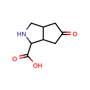 Chemical structure of 5-oxooctahydrocyclopenta[c]pyrrole-1-carboxylic acid , CAS 1403766-56-2, AChemBlock Q56639