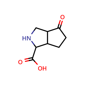 Chemical structure of 4-oxooctahydrocyclopenta[c]pyrrole-1-carboxylic acid , CAS 794501-16-9, AChemBlock Q56640
