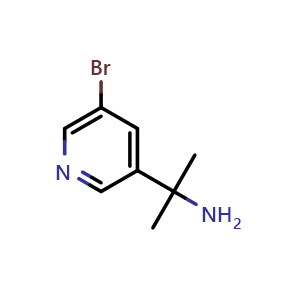 Chemical structure of 2-(5-bromopyridin-3-yl)propan-2-amine , CAS 1211519-20-8, AChemBlock Q56651