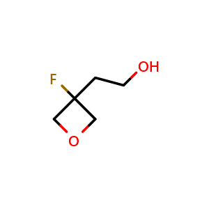 Chemical structure of 2-(3-fluorooxetan-3-yl)ethan-1-ol , CAS 1123786-79-7, AChemBlock Q56661