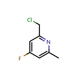 Chemical structure of 2-(chloromethyl)-4-fluoro-6-methylpyridine , CAS 1393568-59-6, AChemBlock Q56662