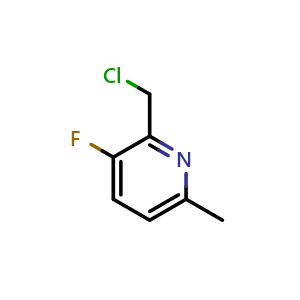 Chemical structure of 2-(chloromethyl)-3-fluoro-6-methylpyridine , CAS 1427366-35-5, AChemBlock Q56663