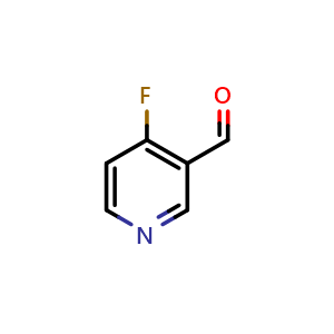 Chemical structure of 4-fluoronicotinaldehyde , CAS 884495-32-3, AChemBlock Q56666