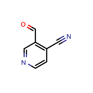 Chemical structure of 3-formylisonicotinonitrile , CAS 1211582-43-2, AChemBlock Q56668