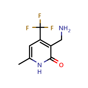 Chemical structure of 3-(aminomethyl)-6-methyl-4-(trifluoromethyl)pyridin-2(1H)-one , CAS 771581-72-7, AChemBlock Q56671