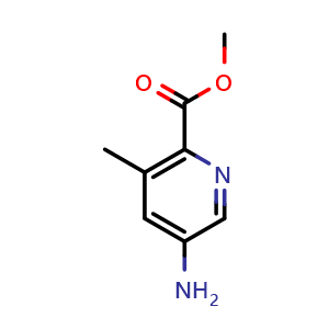 Chemical structure of methyl 5-amino-3-methylpicolinate , CAS 1263059-42-2, AChemBlock Q56679