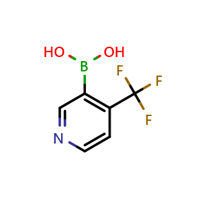 Chemical structure of (4-(trifluoromethyl)pyridin-3-yl)boronic acid , CAS 947533-41-7, AChemBlock Q56702