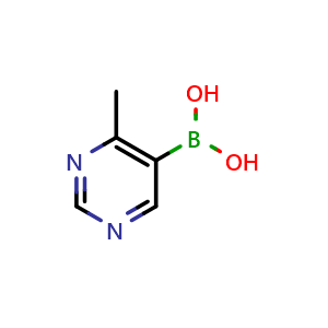 Chemical structure of (4-methylpyrimidin-5-yl)boronic acid , CAS 1337912-87-4, AChemBlock Q56703