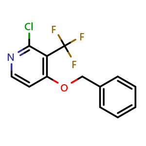 Chemical structure of 4-(Benzyloxy)-2-chloro-3-(trifluoromethyl)pyridine , CAS 1254981-27-5, AChemBlock Q56716