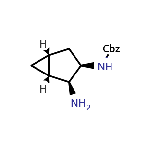 Chemical structure of benzyl ((1R,2S,3R,5R)-2-aminobicyclo[3.1.0]hexan-3-yl)carbamate , CAS 2165829-42-3, AChemBlock Q56779