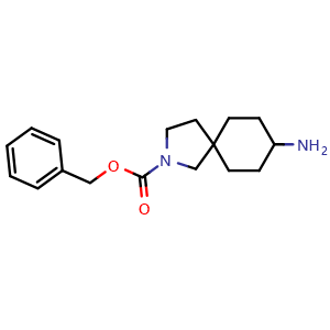 Chemical structure of benzyl 8-amino-2-azaspiro[4.5]decane-2-carboxylate , CAS 1420825-27-9, AChemBlock Q56843