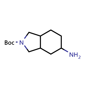Chemical structure of tert-butyl 5-aminooctahydro-2H-isoindole-2-carboxylate , CAS 1252572-44-3, AChemBlock Q56844
