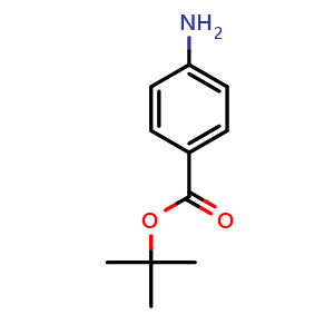 Chemical structure of tert-butyl 4-aminobenzoate , CAS 18144-47-3, AChemBlock Q56868