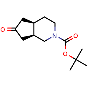 Chemical structure of rel-tert-butyl (4aR,7aS)-6-oxooctahydro-2H-cyclopenta[c]pyridine-2-carboxylate , CAS 1280666-31-0, AChemBlock Q56958