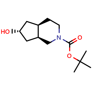 Chemical structure of rel-tert-butyl (4aR,6R,7aS)-6-hydroxyoctahydro-2H-cyclopenta[c]pyridine-2-carboxylate , CAS 1357352-67-0, AChemBlock Q56960