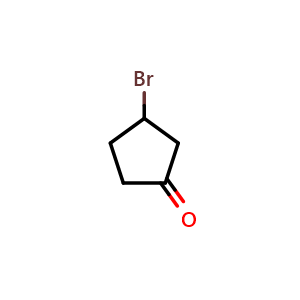 Chemical structure of 3-bromocyclopentan-1-one , CAS 100130-08-3, AChemBlock Q56972