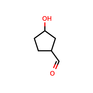 Chemical structure of 3-hydroxycyclopentane-1-carbaldehyde , CAS 69492-90-6, AChemBlock Q56985