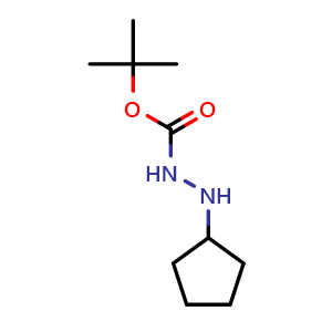 Chemical structure of tert-butyl 2-cyclopentylhydrazine-1-carboxylate , CAS 646071-31-0, AChemBlock Q56992