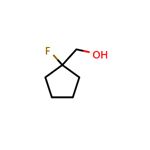 Chemical structure of (1-fluorocyclopentyl)methanol , CAS 892878-43-2, AChemBlock Q57007