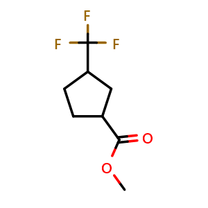 Chemical structure of methyl 3-(trifluoromethyl)cyclopentane-1-carboxylate , CAS 1864632-01-8, AChemBlock Q57026