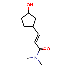 Chemical structure of (E)-3-(3-hydroxycyclopentyl)-N,N-dimethylacrylamide , CAS 2169865-45-4, AChemBlock Q57030