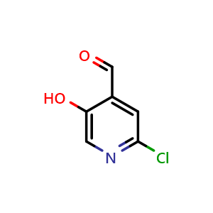 Chemical structure of 2-chloro-5-hydroxyisonicotinaldehyde , CAS 1060804-53-6, AChemBlock Q57091