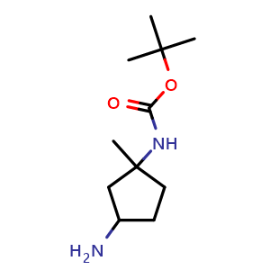 Chemical structure of tert-butyl (3-amino-1-methylcyclopentyl)carbamate , CAS 1784337-93-4, AChemBlock Q57125
