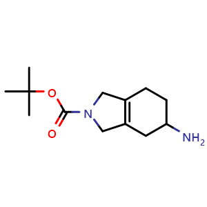 Chemical structure of tert-butyl 5-amino-1,3,4,5,6,7-hexahydro-2H-isoindole-2-carboxylate , CAS 1936000-06-4, AChemBlock Q57144