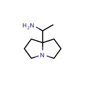 Chemical structure of 1-(tetrahydro-1H-pyrrolizin-7a(5H)-yl)ethan-1-amine , CAS 1788873-45-9, AChemBlock Q57158