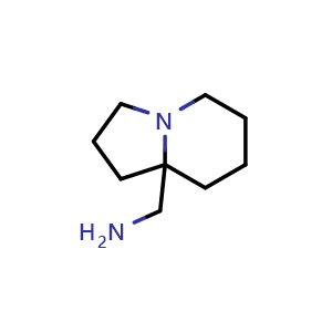 Chemical structure of (hexahydroindolizin-8a(1H)-yl)methanamine , CAS 1788874-20-3, AChemBlock Q57161