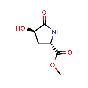Chemical structure of methyl (2S,4R)-4-hydroxy-5-oxopyrrolidine-2-carboxylate , CAS 180321-18-0, AChemBlock Q57166