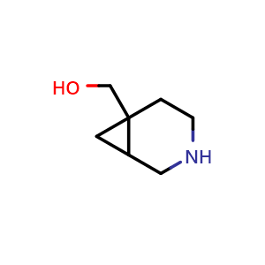 Chemical structure of (3-azabicyclo[4.1.0]heptan-6-yl)methanol , CAS 1345815-16-8, AChemBlock Q57171
