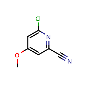 Chemical structure of 6-chloro-4-methoxypicolinonitrile , CAS 193074-46-3, AChemBlock Q57194