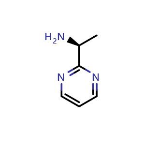 Chemical structure of (S)-1-(pyrimidin-2-yl)ethan-1-amine , CAS 1268492-93-8, AChemBlock Q57195