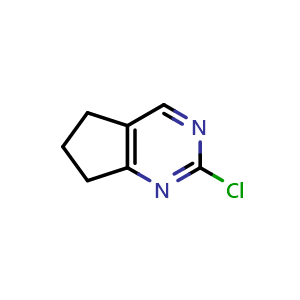 Chemical structure of 2-chloro-6,7-dihydro-5H-cyclopenta[d]pyrimidine , CAS 1030377-43-5, AChemBlock Q57200