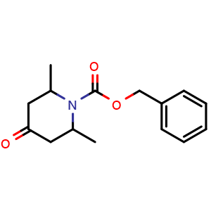 Chemical structure of benzyl 2,6-dimethyl-4-oxopiperidine-1-carboxylate , CAS 1233932-12-1, AChemBlock Q57202