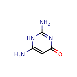 Chemical structure of 2,6-diaminopyrimidin-4(1H)-one , CAS 56-06-4, AChemBlock Q57214