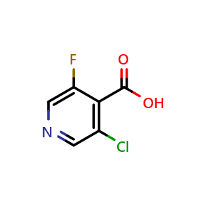 Chemical structure of 3-chloro-5-fluoroisonicotinic acid , CAS 514798-03-9, AChemBlock Q57224