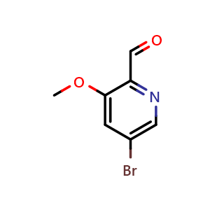 Chemical structure of 5-bromo-3-methoxypicolinaldehyde , CAS 1087659-24-2, AChemBlock Q57230