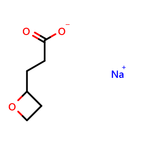 Chemical structure of sodium 3-(oxetan-2-yl)propanoate , CAS 1955560-80-1, AChemBlock Q57244