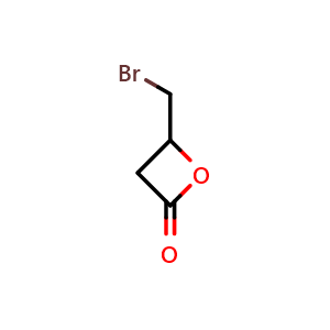 Chemical structure of 4-(bromomethyl)oxetan-2-one , CAS 33282-42-7, AChemBlock Q57248