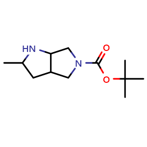 Chemical structure of tert-Butyl 2-methylhexahydropyrrolo[3,4-b]pyrrole-5(1H)-carboxylate , CAS 1005077-71-3, AChemBlock Q57258